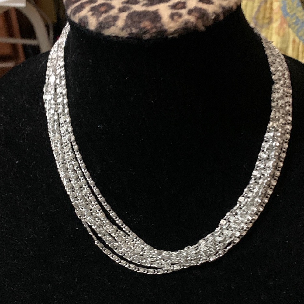 Sarah Coventry Multi-Strand Silver Tone Necklace